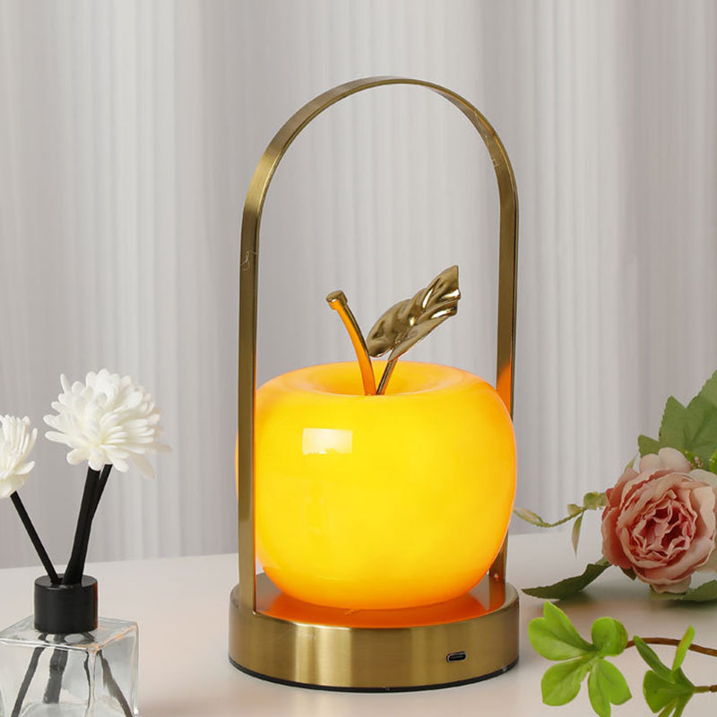Rechargeable Iron Glass Apple Table Lamp