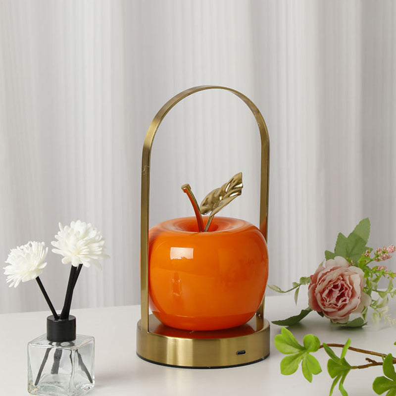 Rechargeable Iron Glass Apple Table Lamp