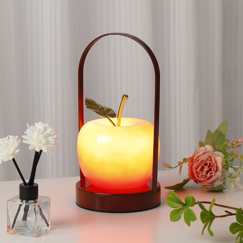 Rechargeable Iron Glass Apple Table Lamp