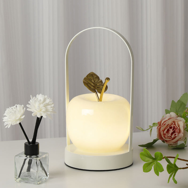 Rechargeable Iron Glass Apple Table Lamp