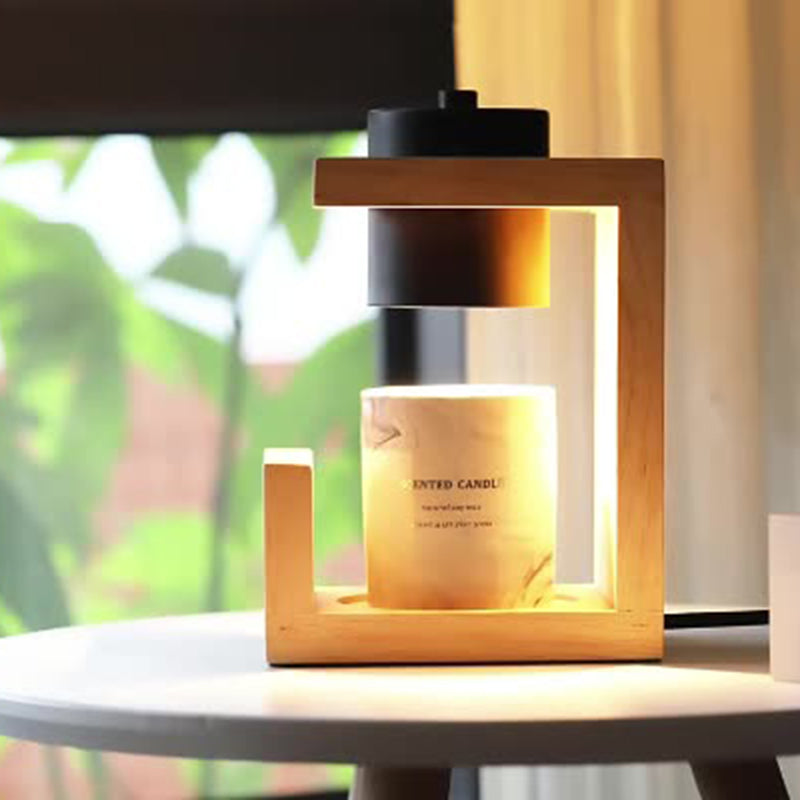 Farmhouse Metal Rubber Geometric Table Lamp