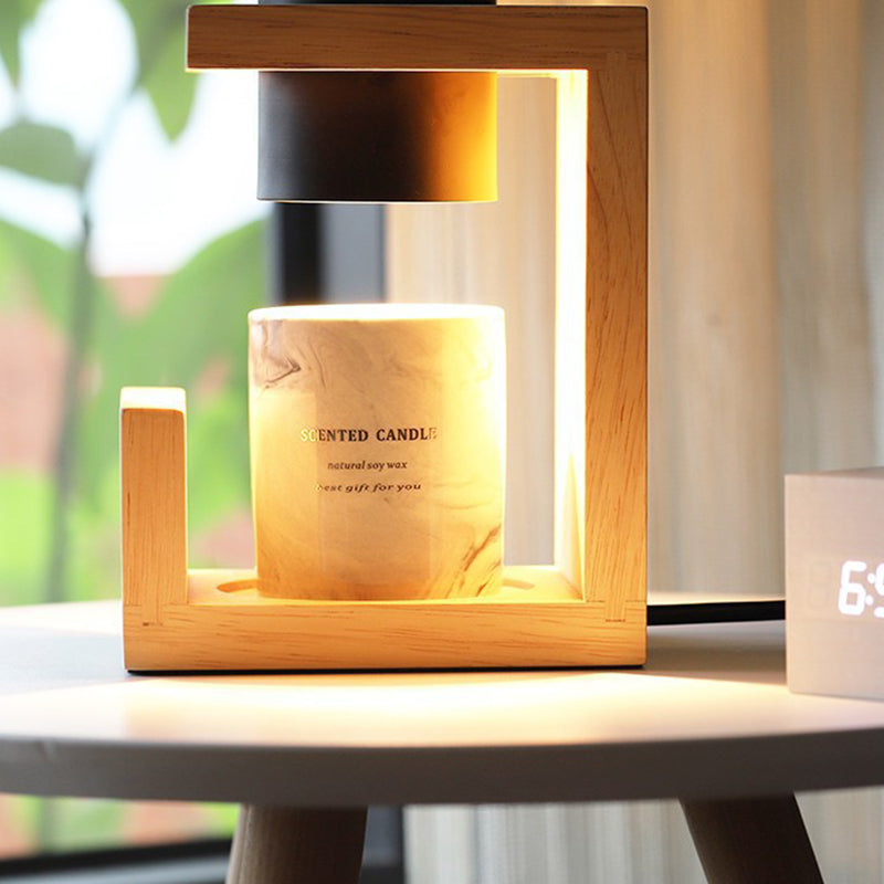 Farmhouse Metal Rubber Geometric Table Lamp