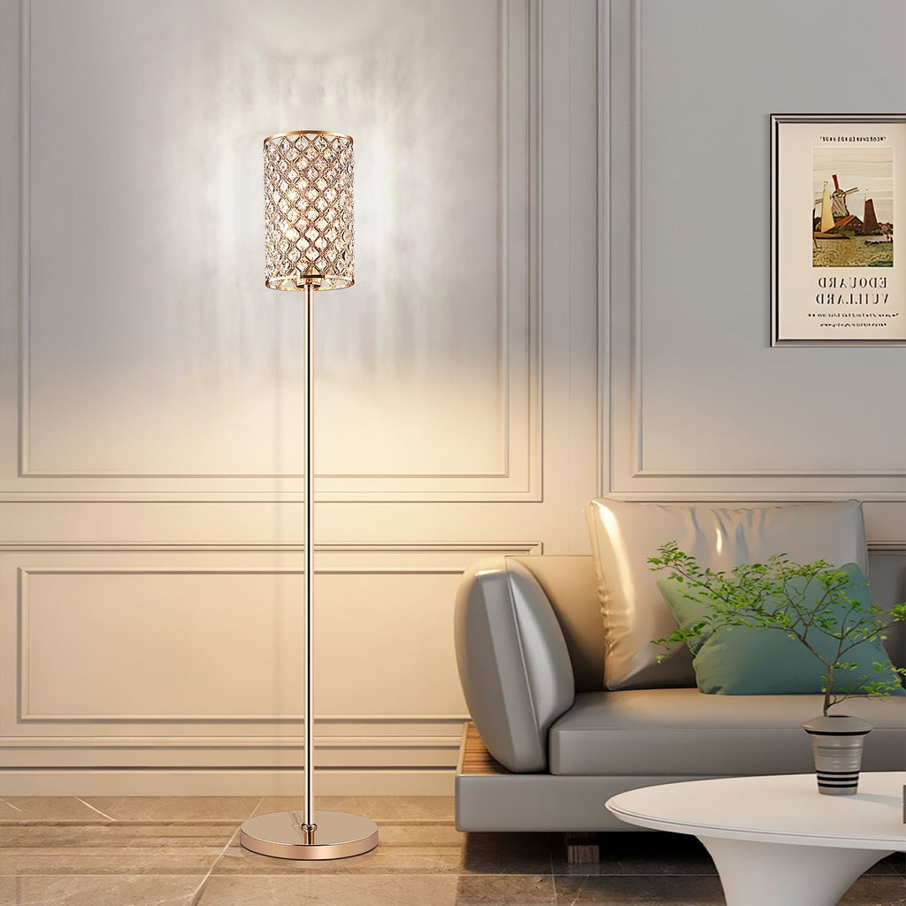 Modern Luxury Iron Crystal Floor Lamp