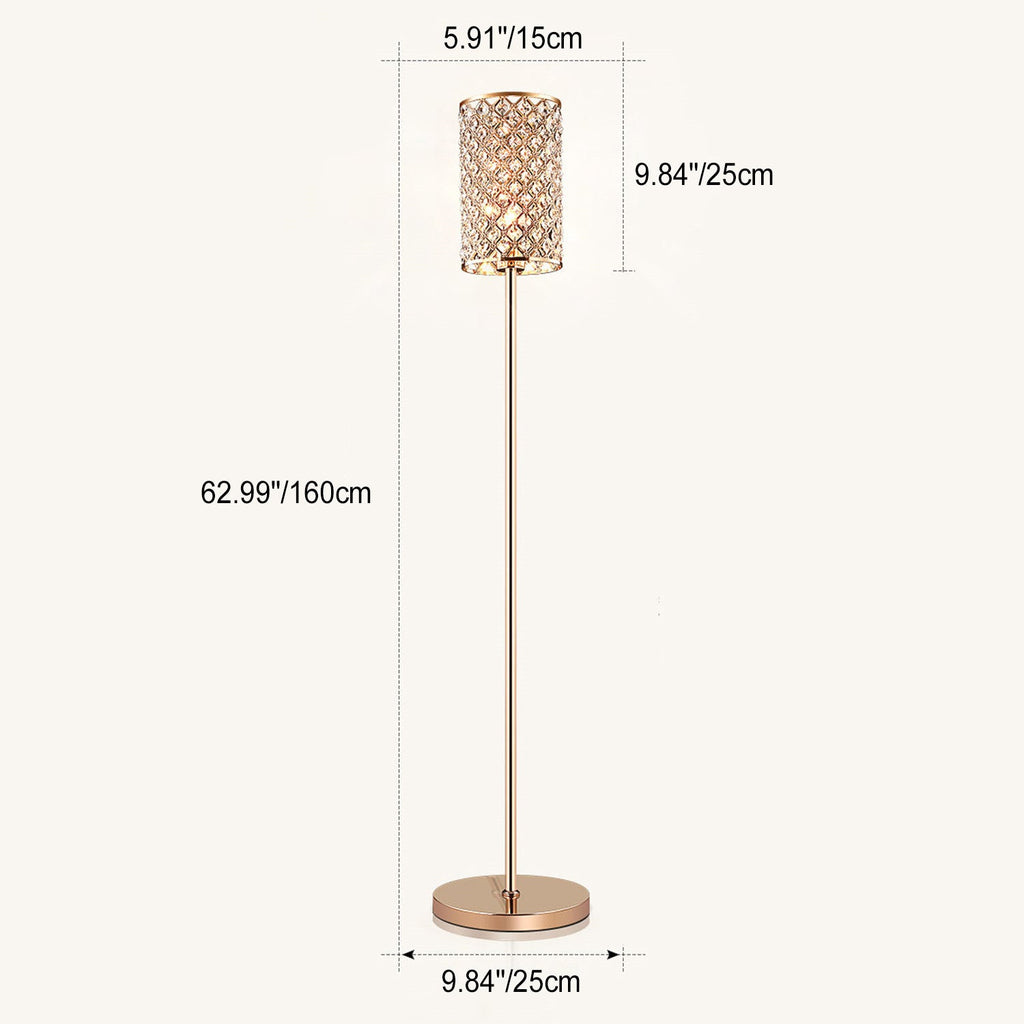 Modern Luxury Iron Crystal Floor Lamp