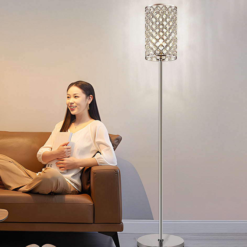 Modern Luxury Iron Crystal Floor Lamp