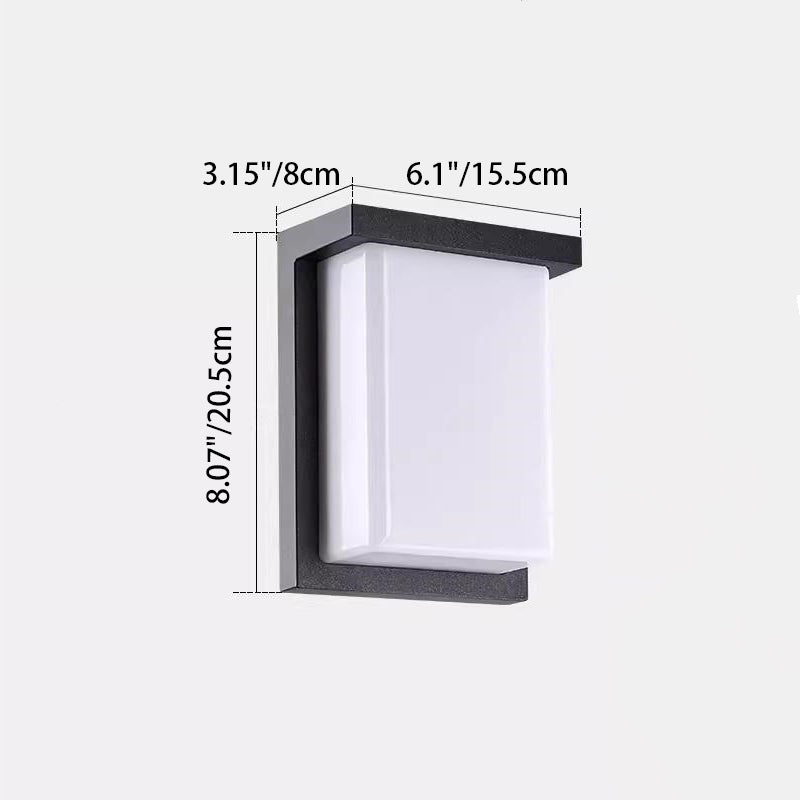 Aluminum PC Rectangular Patio Outdoor Light