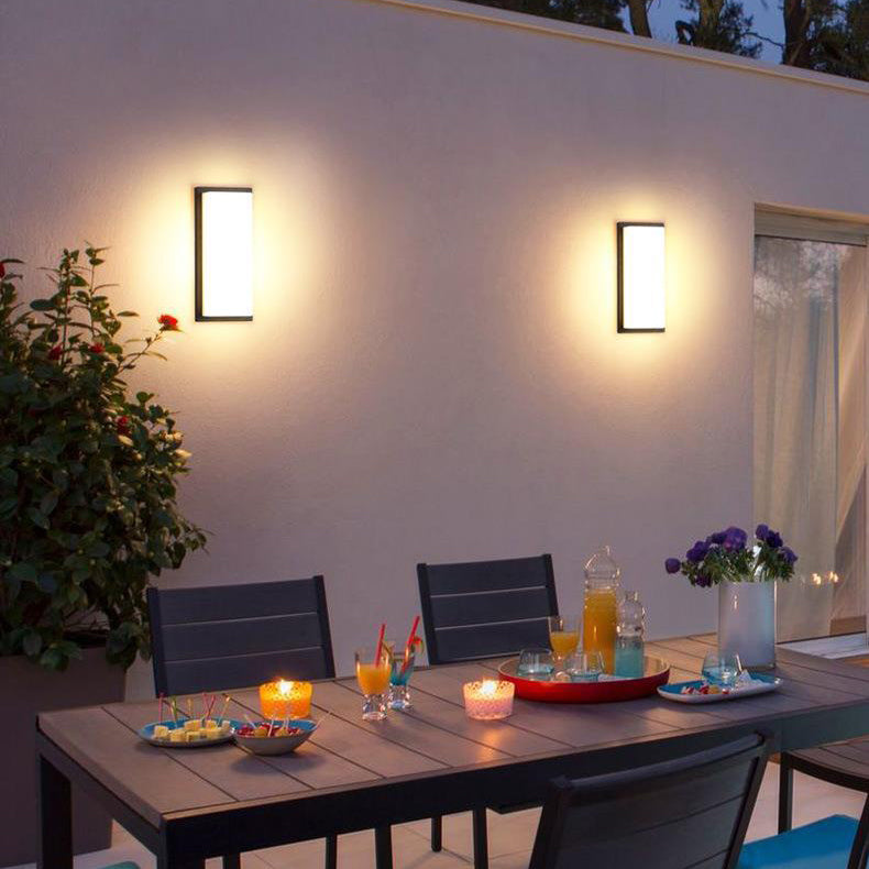 Aluminum PC Rectangular Patio Outdoor Light