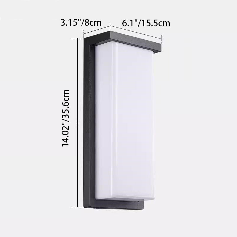 Aluminum PC Rectangular Patio Outdoor Light