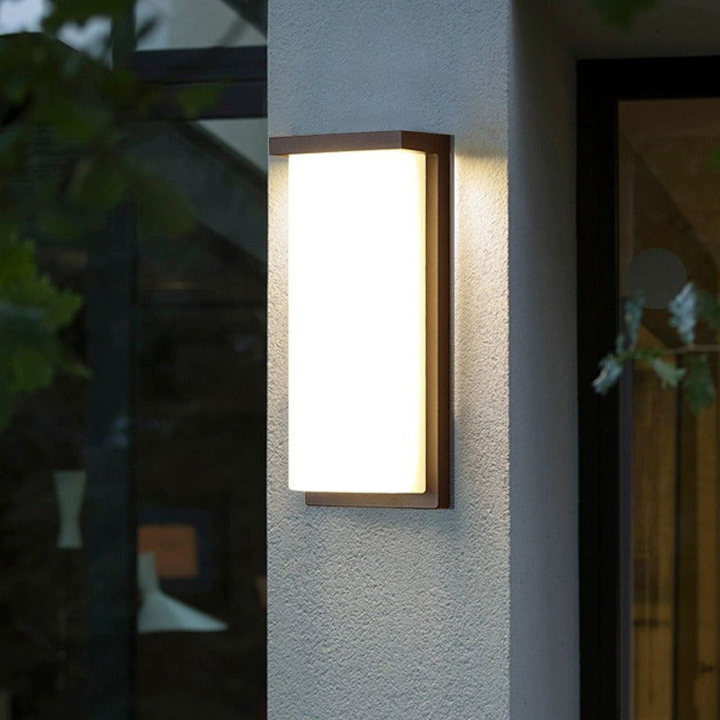 Aluminum PC Rectangular Patio Outdoor Light