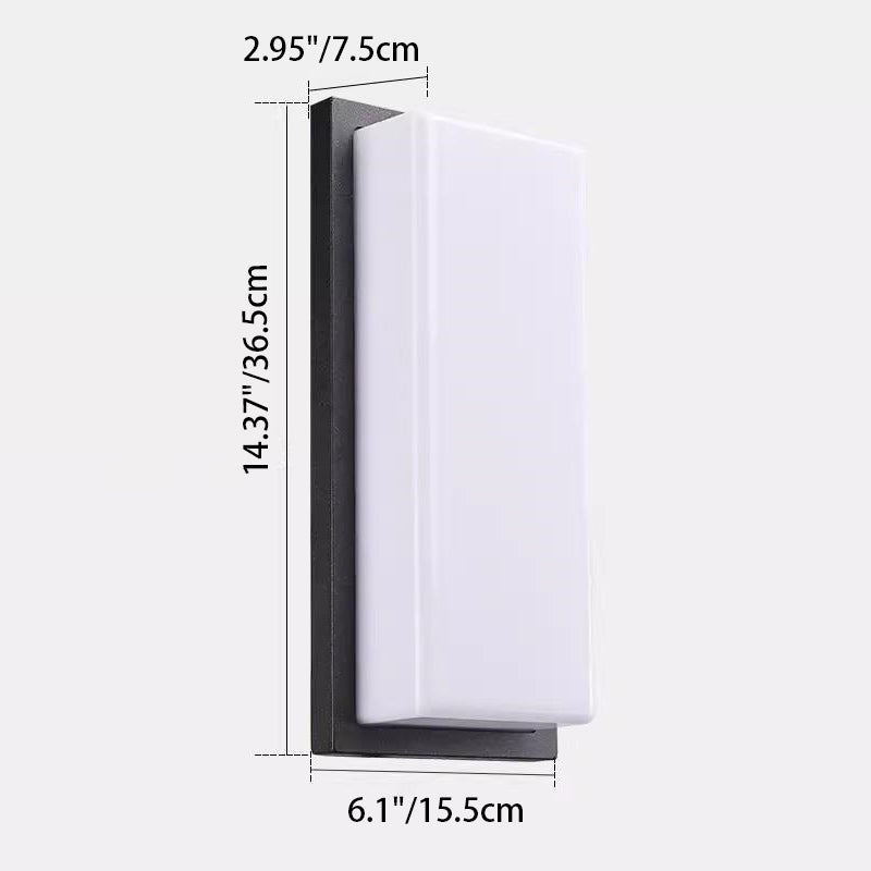 Aluminum PC Rectangular Patio Outdoor Light