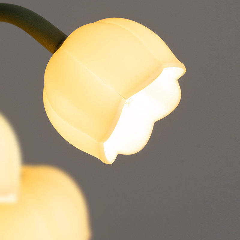 Iron Glass Floral Table Lamp