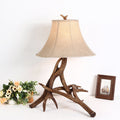 Fabric Resin Deer Horn Table Lamp