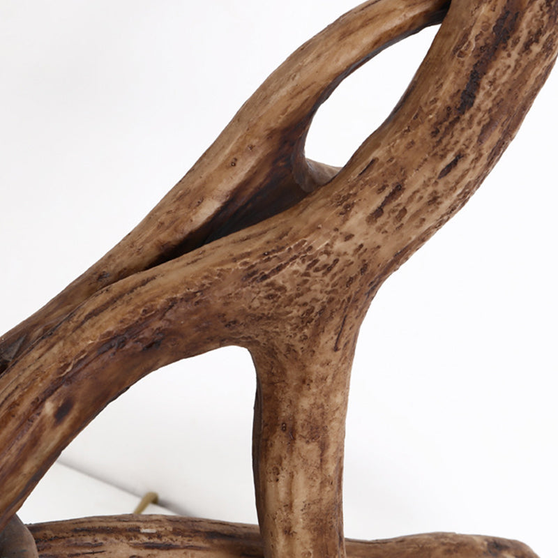 Fabric Resin Deer Horn Table Lamp