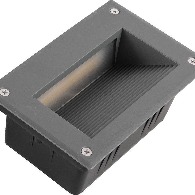 Aluminum Rectangular Striped Recessed Wall Lamp