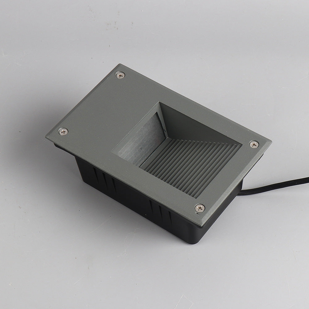 Aluminum Rectangular Striped Recessed Wall Lamp