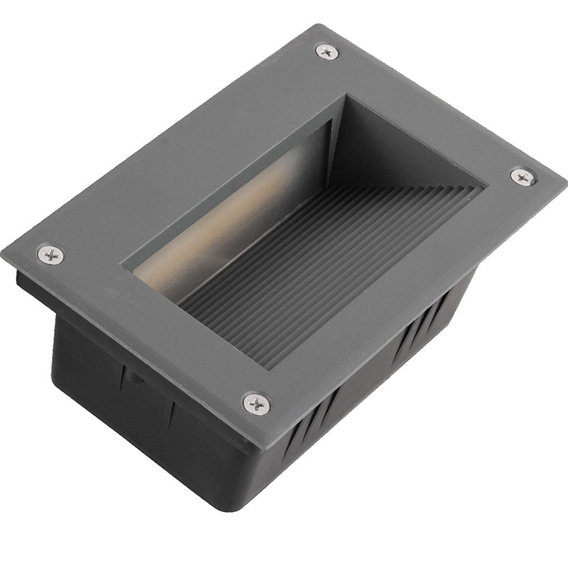 Aluminum Rectangular Striped Recessed Wall Lamp