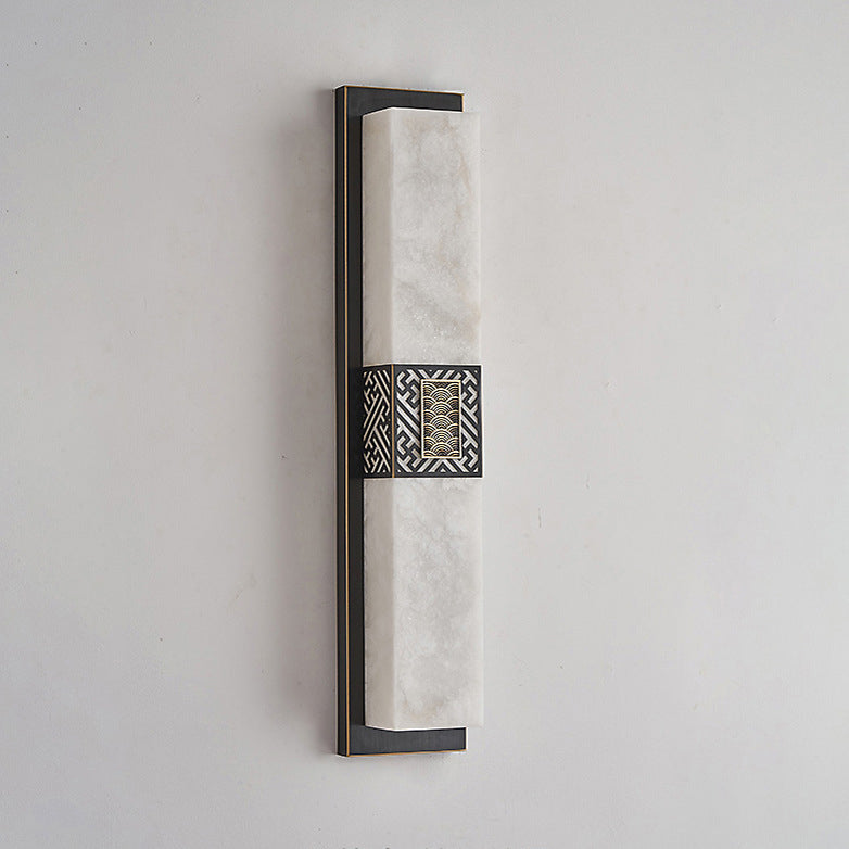 Marble Copper Rectangular Ripple Wall Lamp
