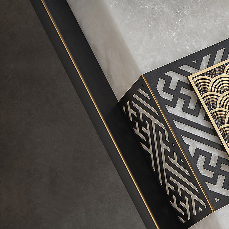 Marble Copper Rectangular Ripple Wall Lamp