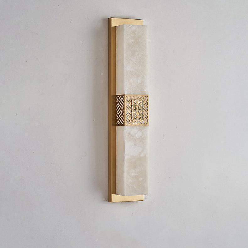 Marble Copper Rectangular Ripple Wall Lamp