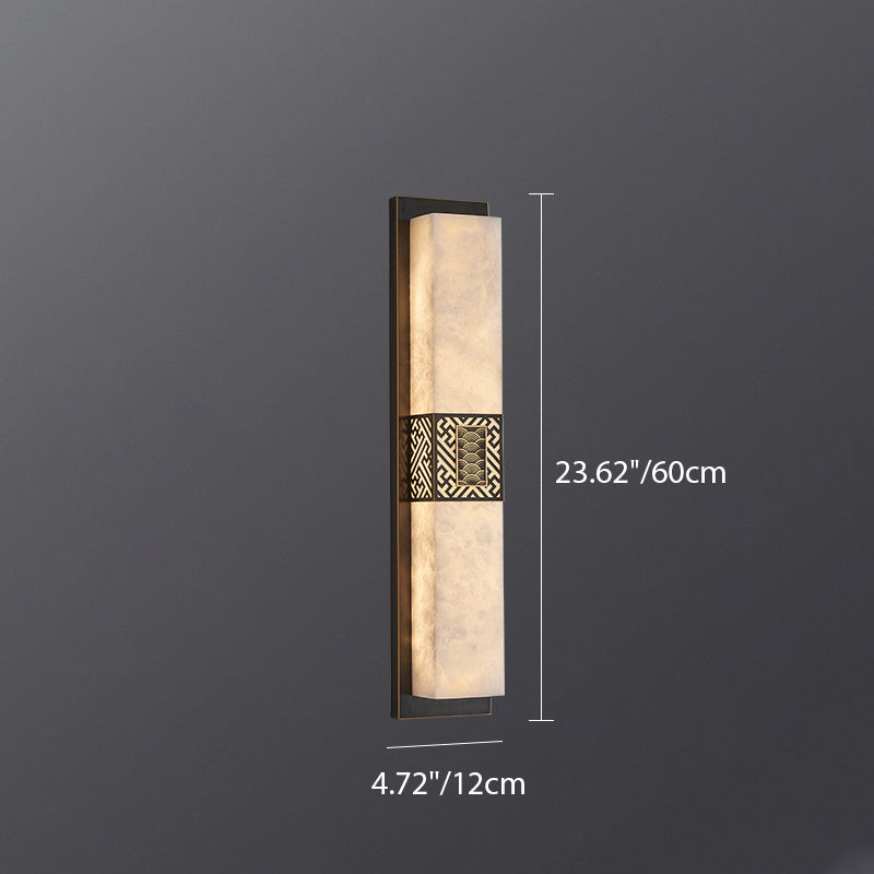 Marble Copper Rectangular Ripple Wall Lamp