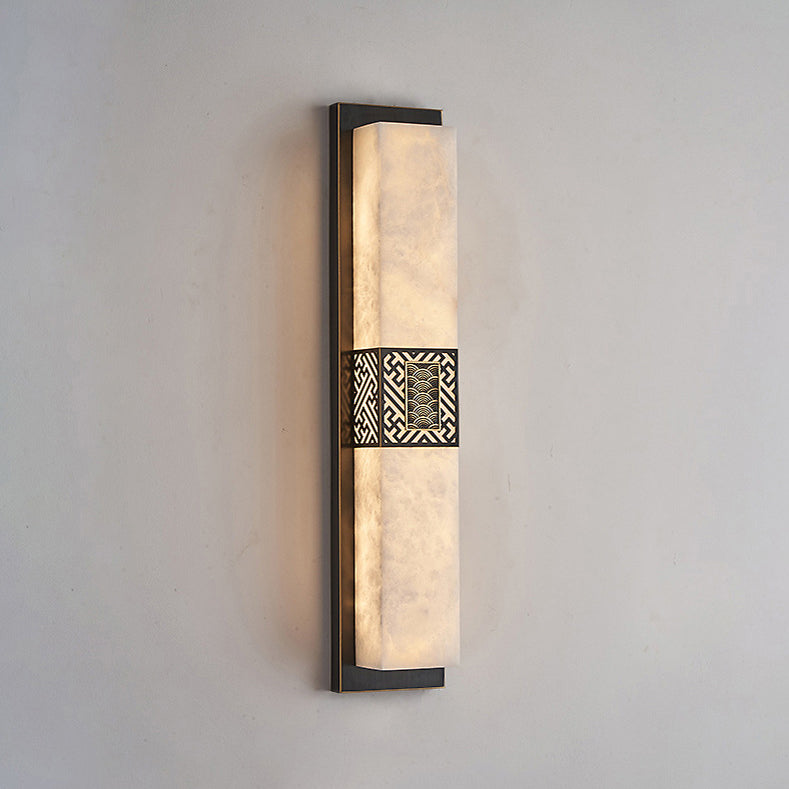 Marble Copper Rectangular Ripple Wall Lamp