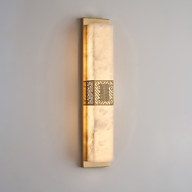 Marble Copper Rectangular Ripple Wall Lamp