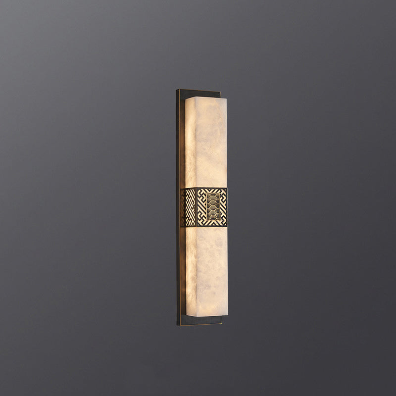 Marble Copper Rectangular Ripple Wall Lamp