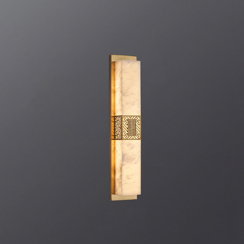 Marble Copper Rectangular Ripple Wall Lamp