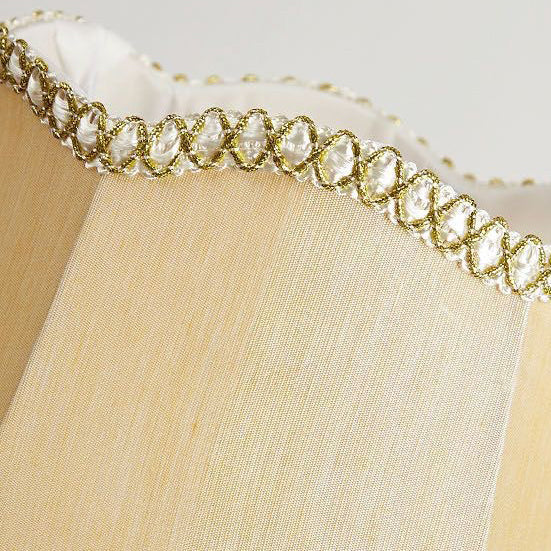 Wood Fabric Drum Bedside Table Lamp