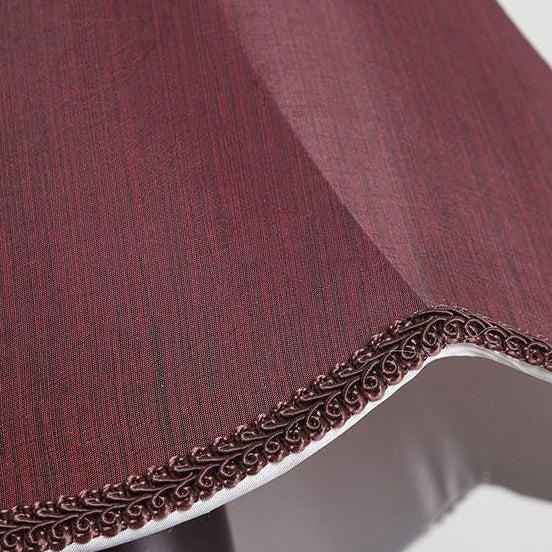 Wood Fabric Drum Bedside Table Lamp