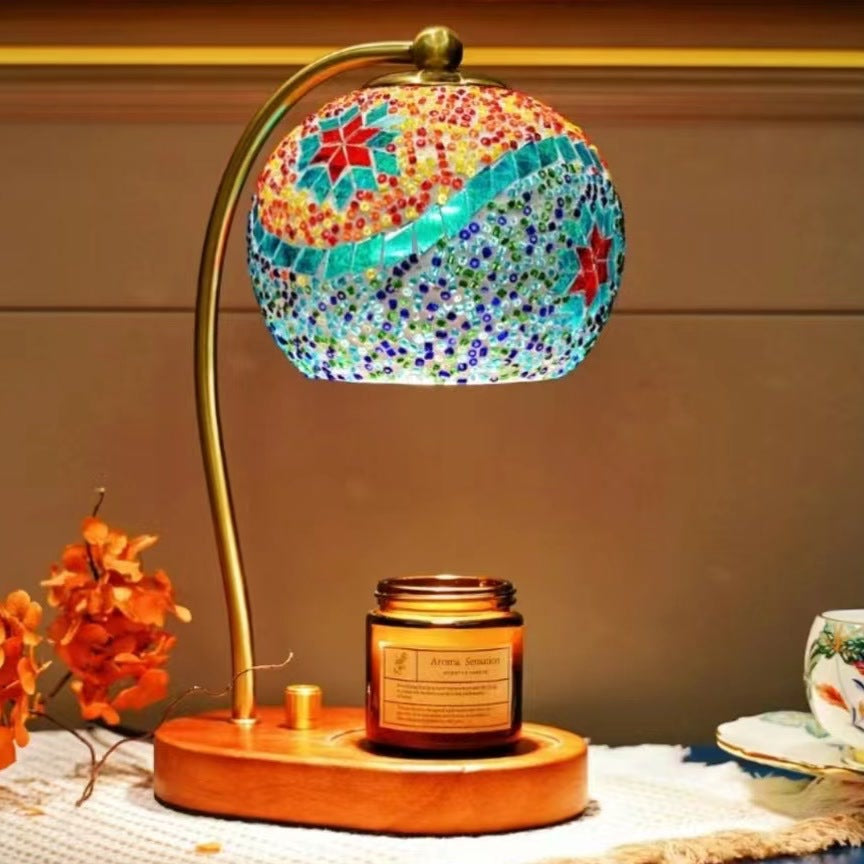 Wood Glass Dome Handmade Table Lamp