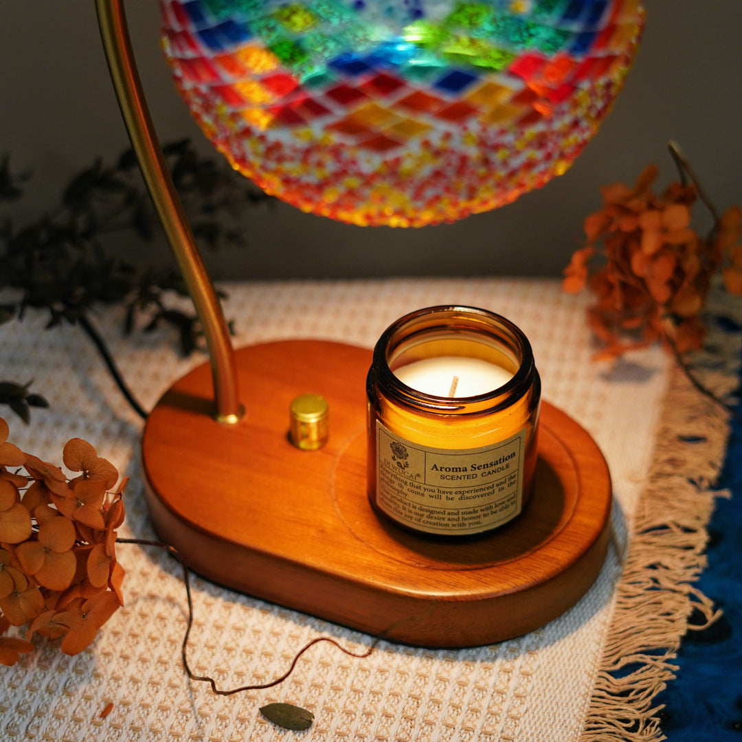 Wood Glass Dome Handmade Table Lamp