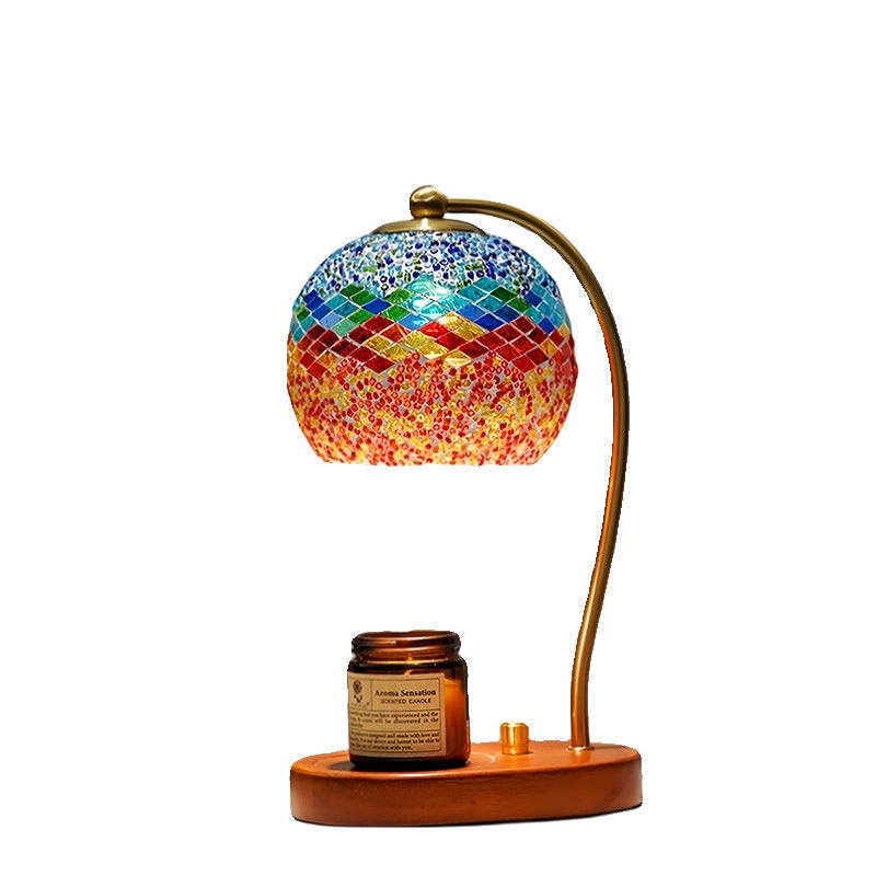 Wood Glass Dome Handmade Table Lamp
