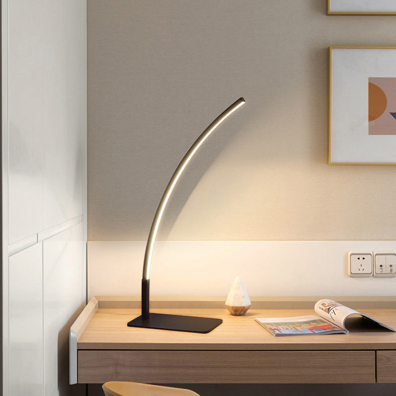 Curved Iron Aluminum Desk Floor Lamp