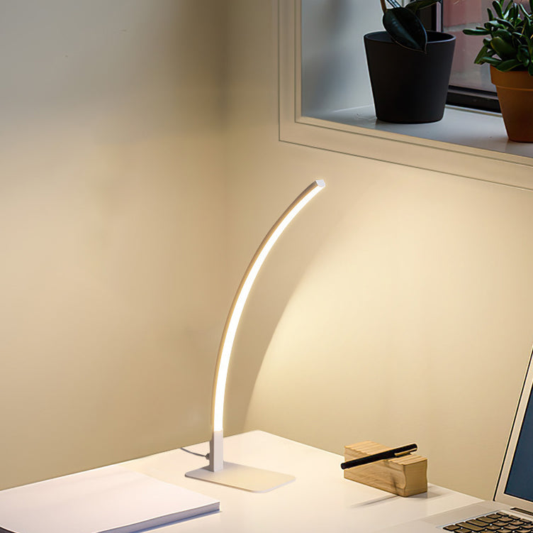 Curved Iron Aluminum Desk Floor Lamp