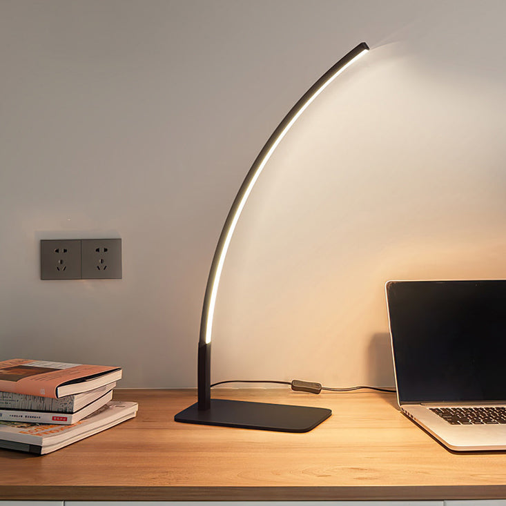 Curved Iron Aluminum Desk Floor Lamp