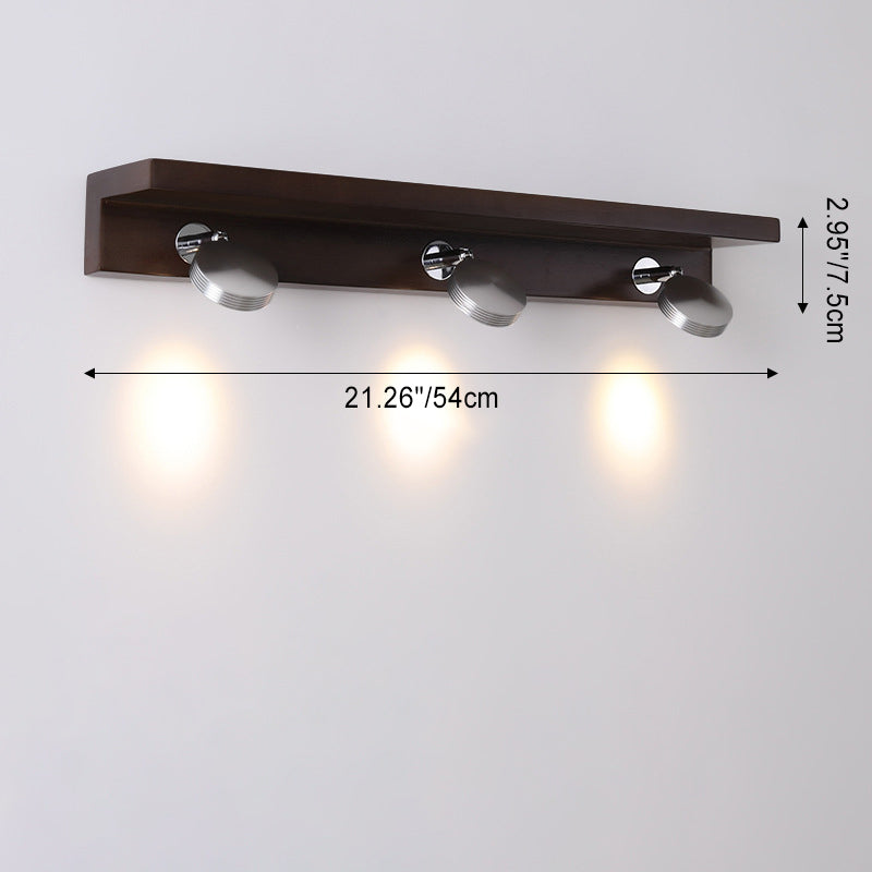 Rubber Wood Iron Rotatable Wall Lamp