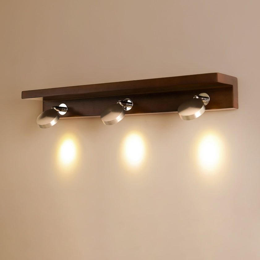 Rubber Wood Iron Rotatable Wall Lamp