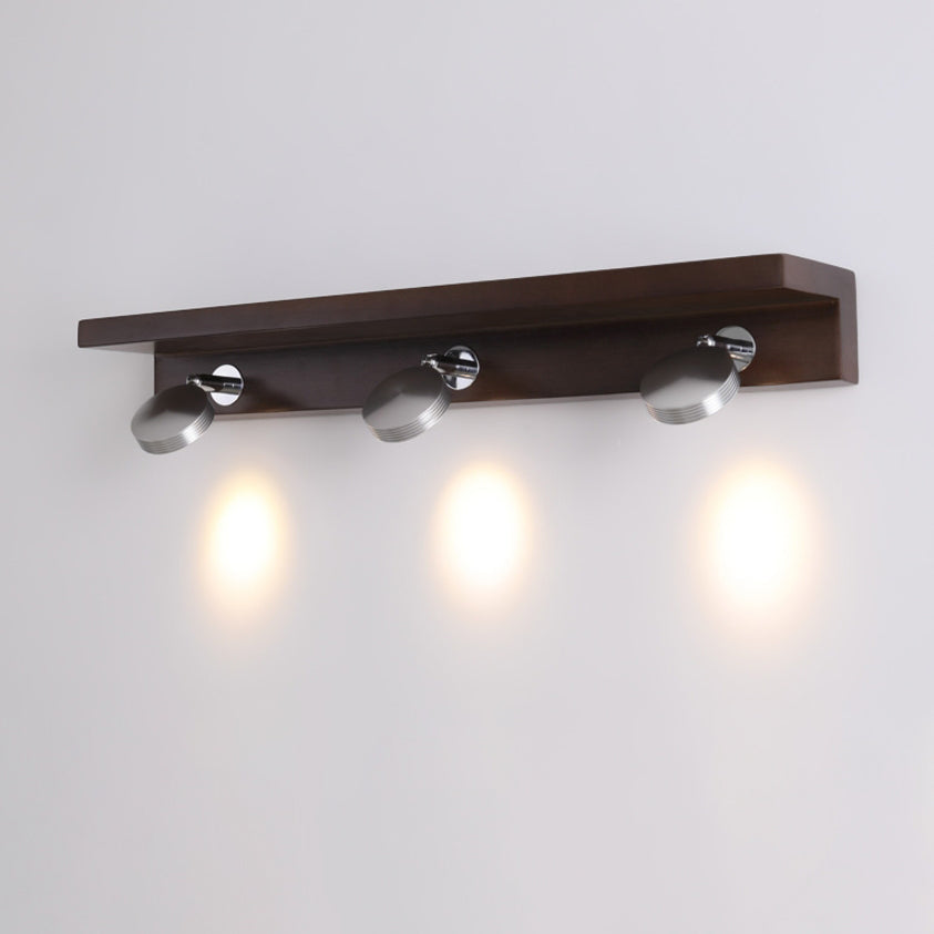 Rubber Wood Iron Rotatable Wall Lamp