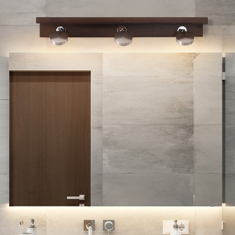 Rubber Wood Iron Rotatable Wall Lamp