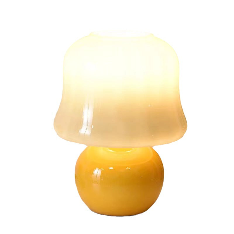 Glass Mushroom Dome Bedside Table Lamp