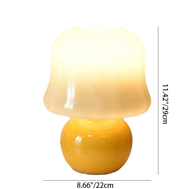 Glass Mushroom Dome Bedside Table Lamp