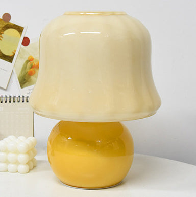 Glass Mushroom Dome Bedside Table Lamp