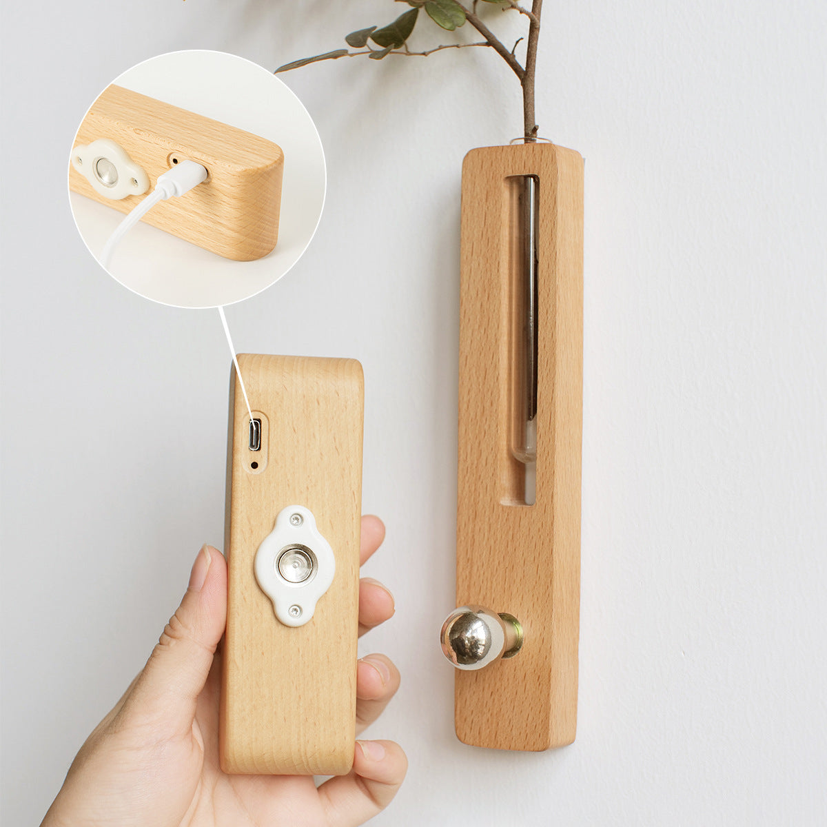 Walnut Beech Rechargeable Strip Wall Lamp