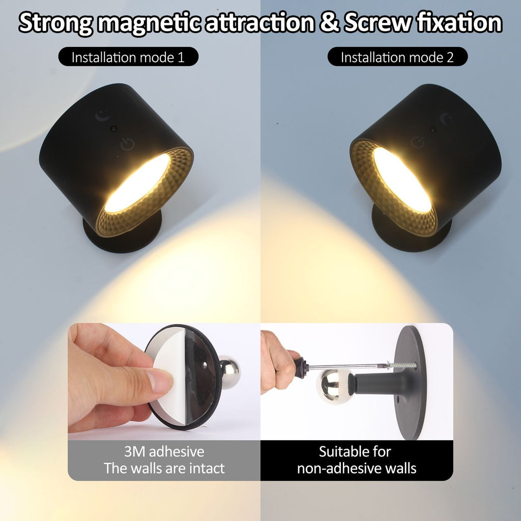 Rechargeable Rotatable ABS Round Wall Lamp