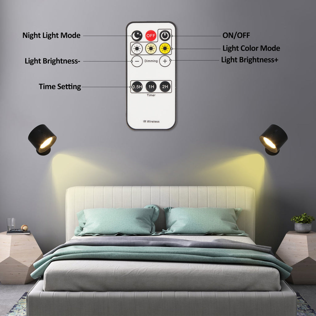 Rechargeable Rotatable ABS Round Wall Lamp