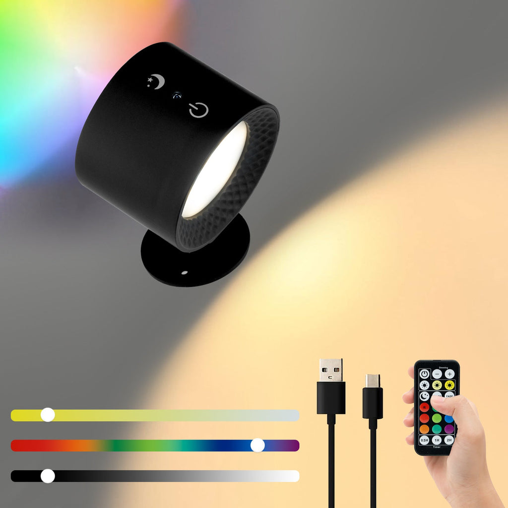 Rechargeable Rotatable ABS Round Wall Lamp