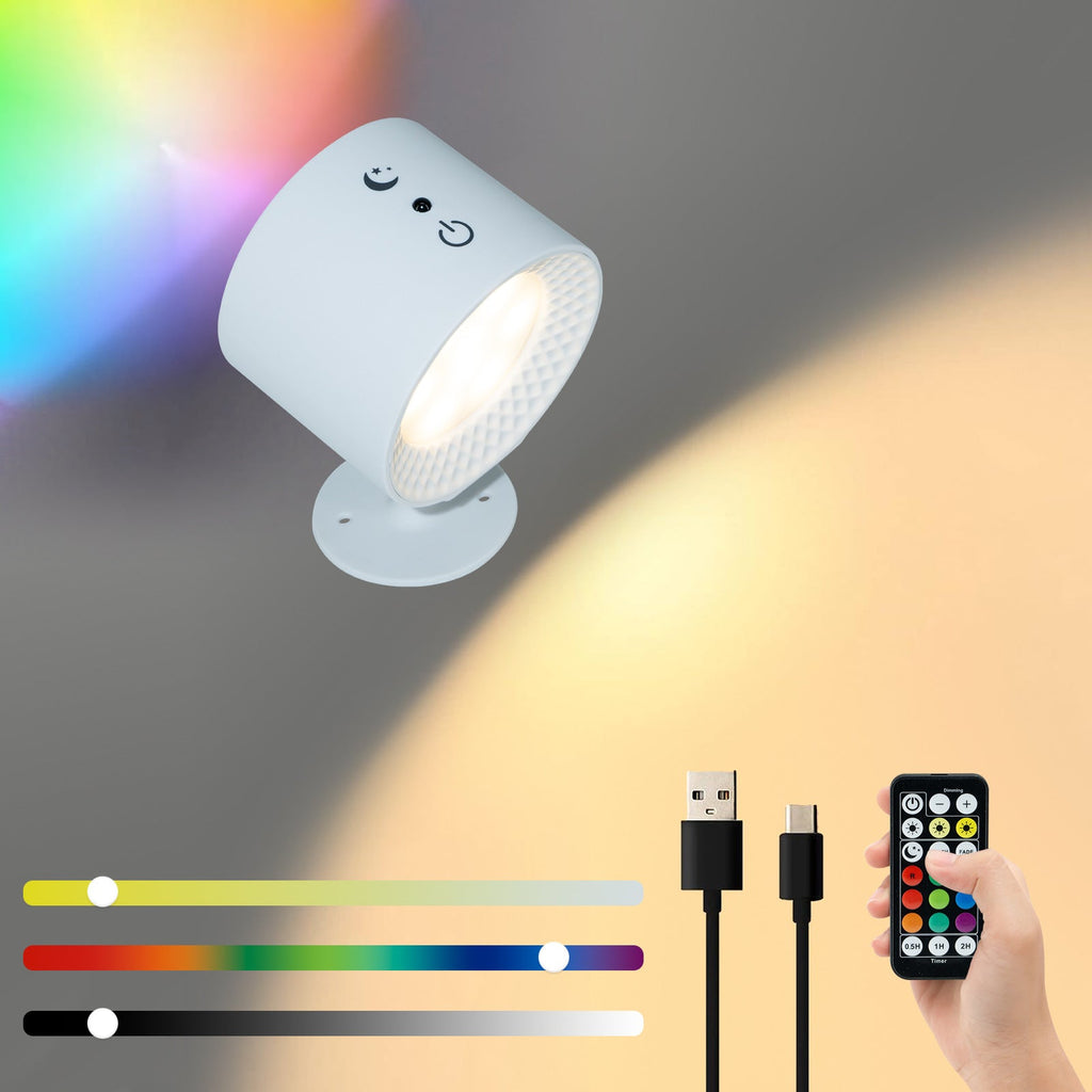 Rechargeable Rotatable ABS Round Wall Lamp