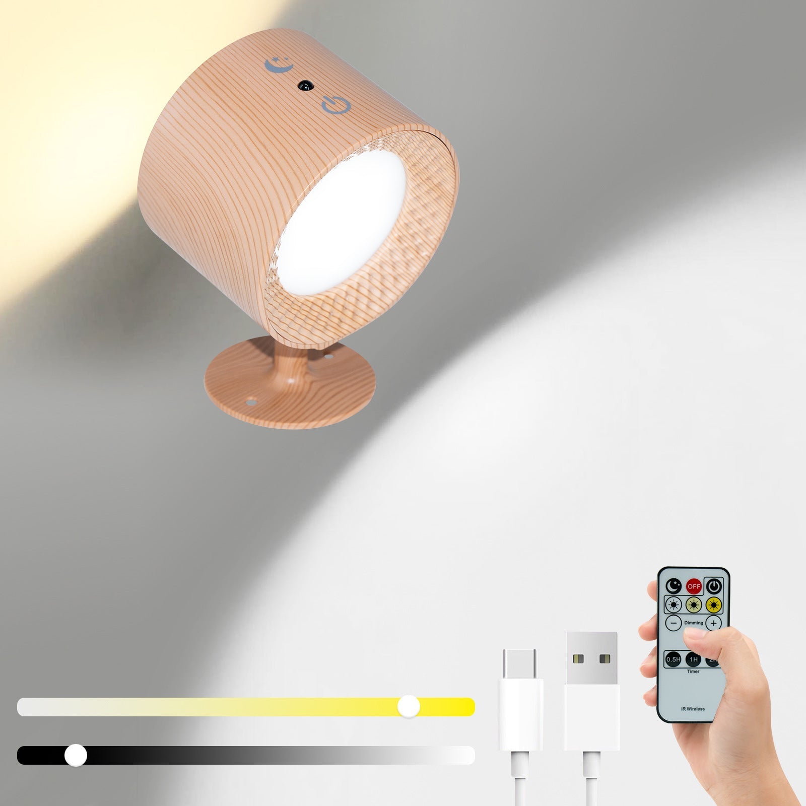Rechargeable Rotatable ABS Round Wall Lamp