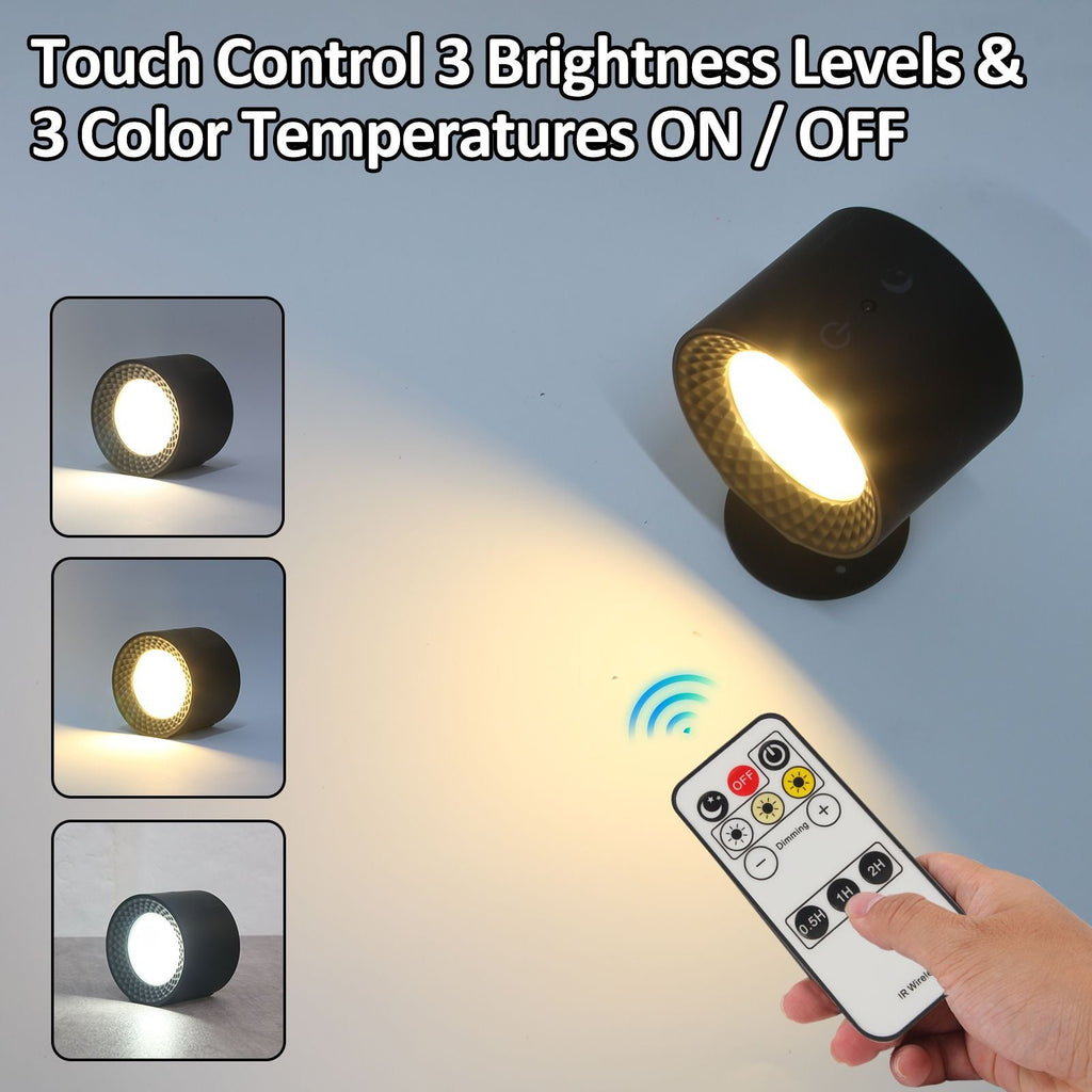 Rechargeable Rotatable ABS Round Wall Lamp